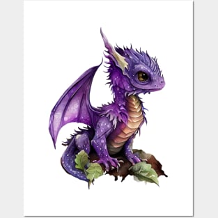 Purple dragon Posters and Art
